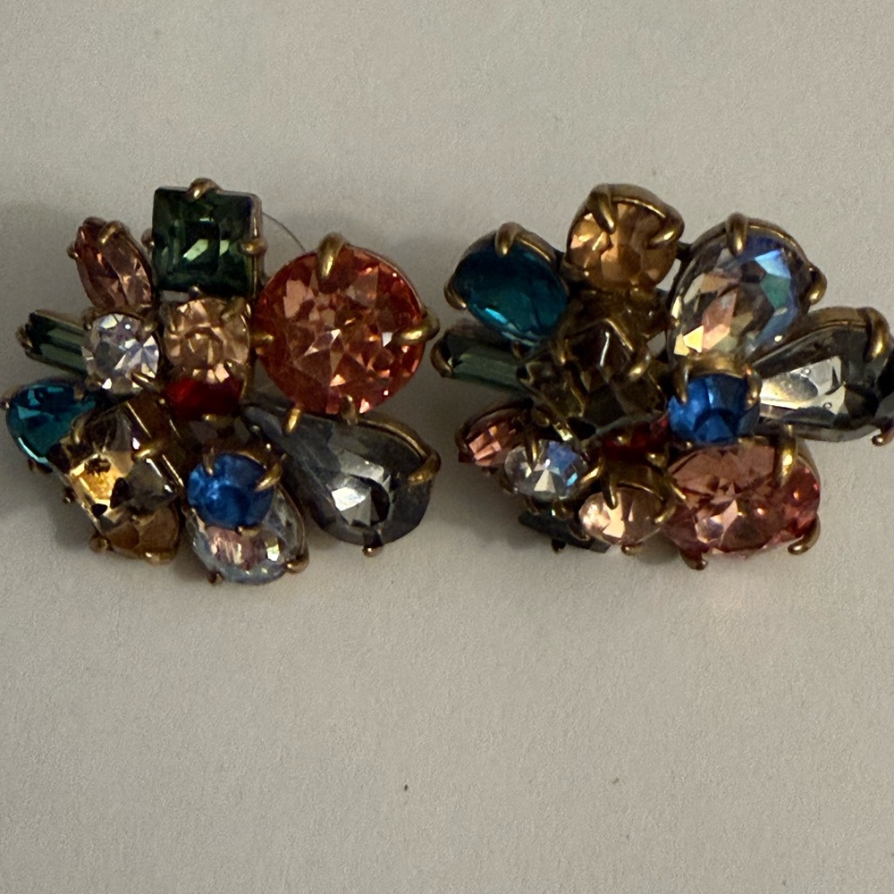J. Crew Colorful Gemstone Cluster Earrings
